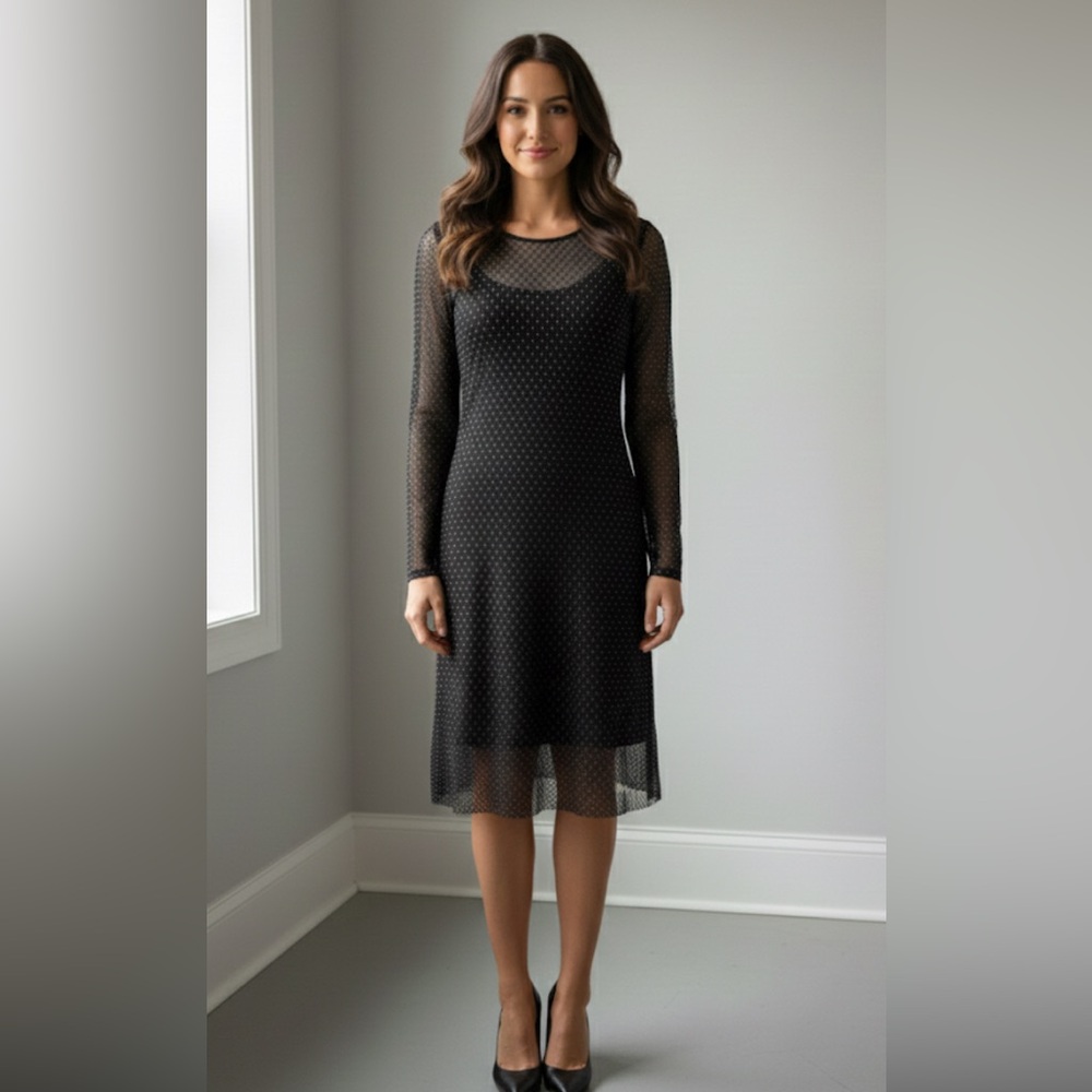 Elegant Black Mesh Dress